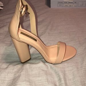 Nude Chunky Barely There Heel — Never Worn